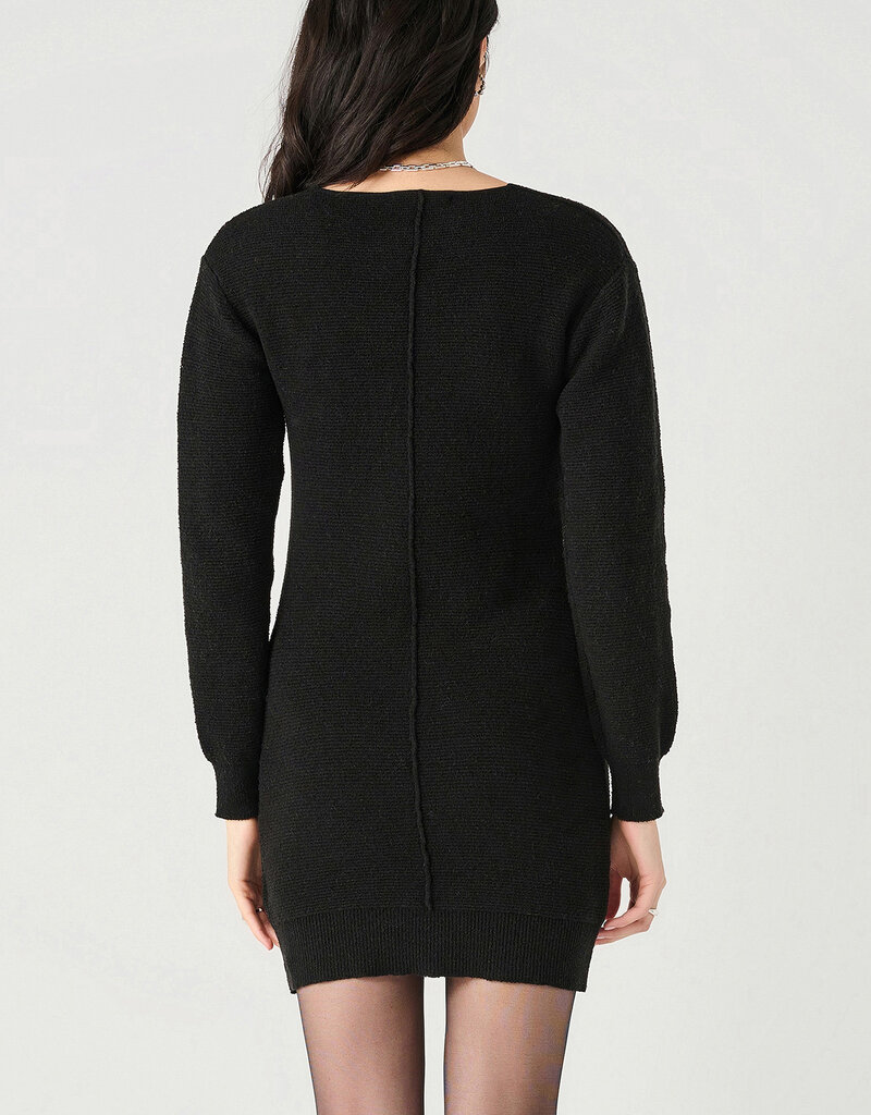 DEX 'Peony' V-Neck Ribbed Sweater Dress