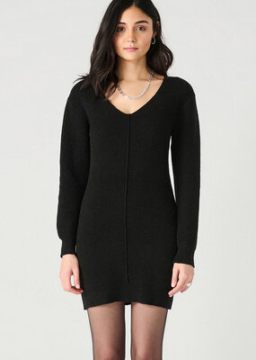 DEX 'Peony' V-Neck Ribbed Sweater Dress