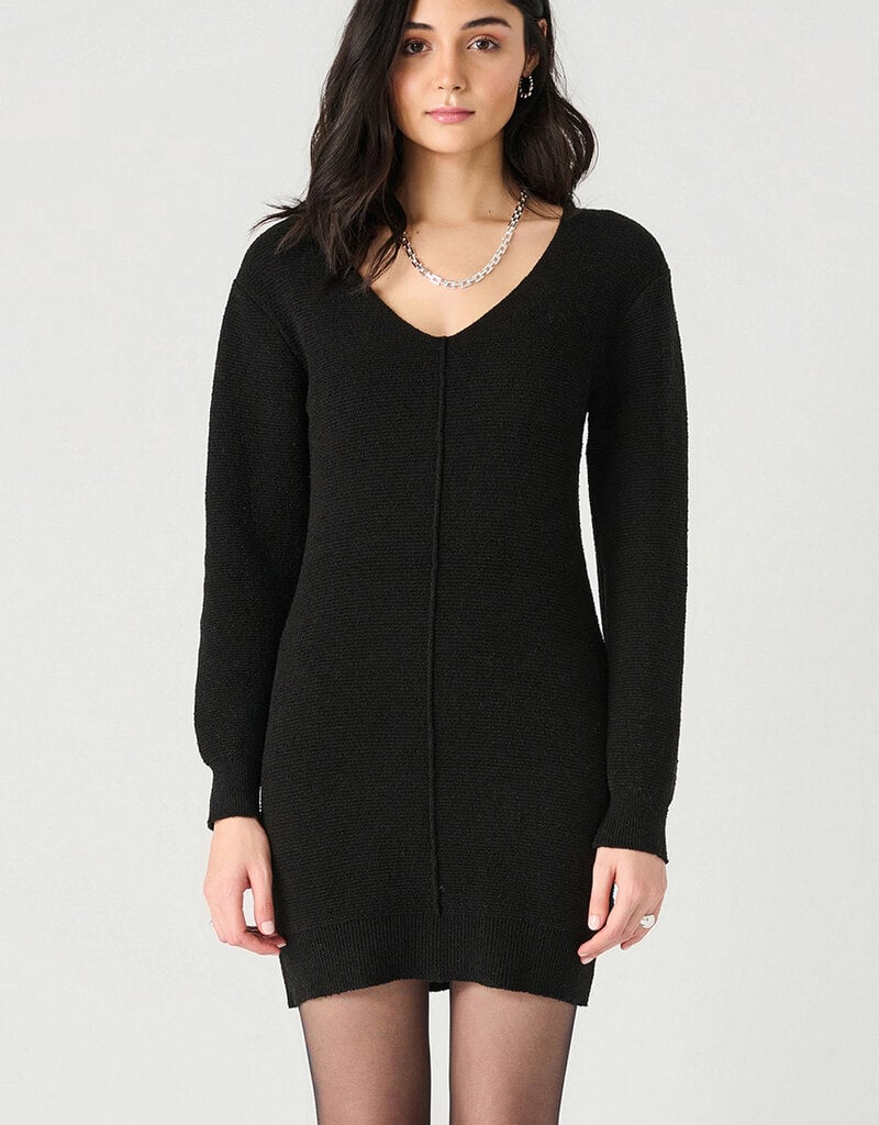 DEX 'Peony' V-Neck Ribbed Sweater Dress