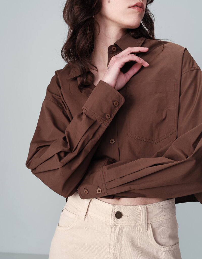 Grace & Mila 'Niamita' Cropped Buttondown Shirt