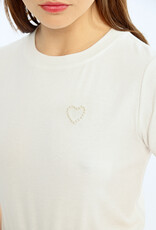 Molly Bracken 'Rumi' S/Slv Pearl Heart Detail Tee