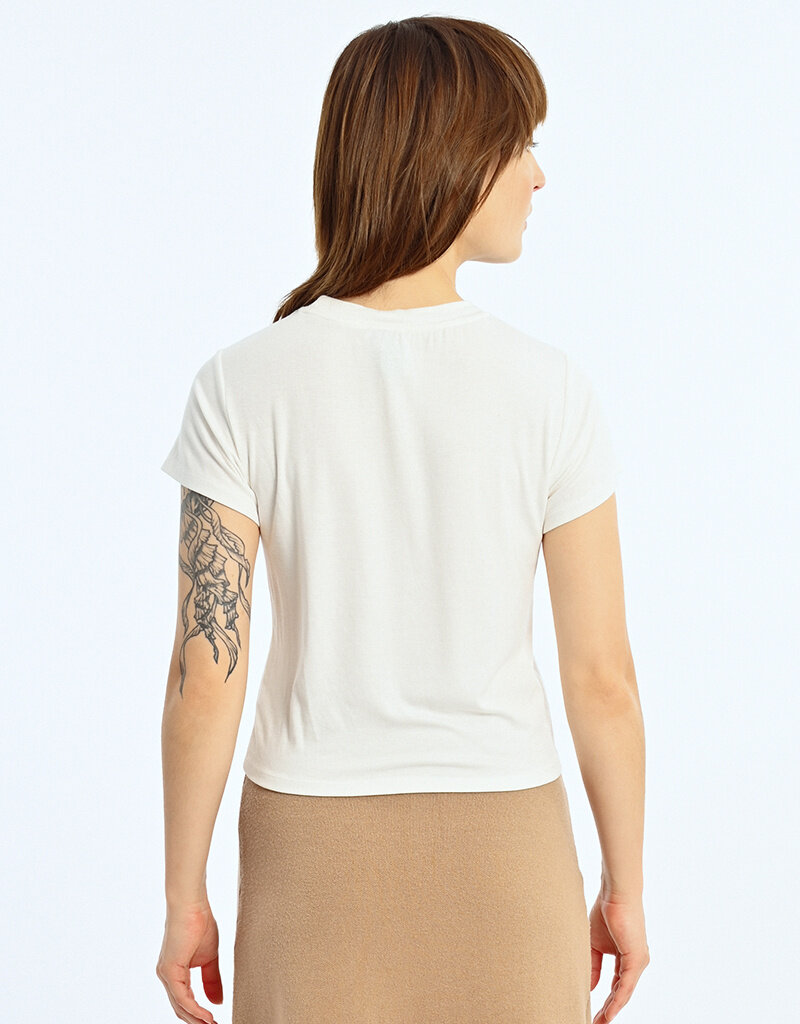 Molly Bracken 'Rumi' S/Slv Pearl Heart Detail Tee