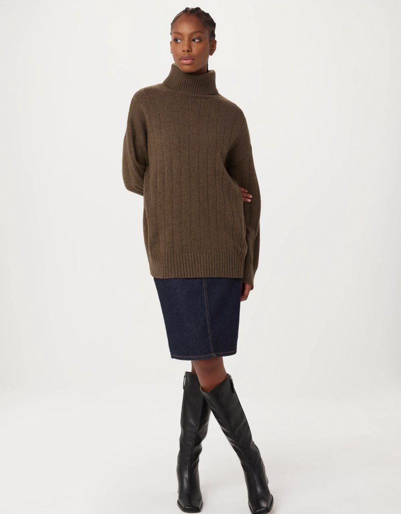 Frank & Oak 'Lambswool Turtleneck' Ribbed Knit Sweater