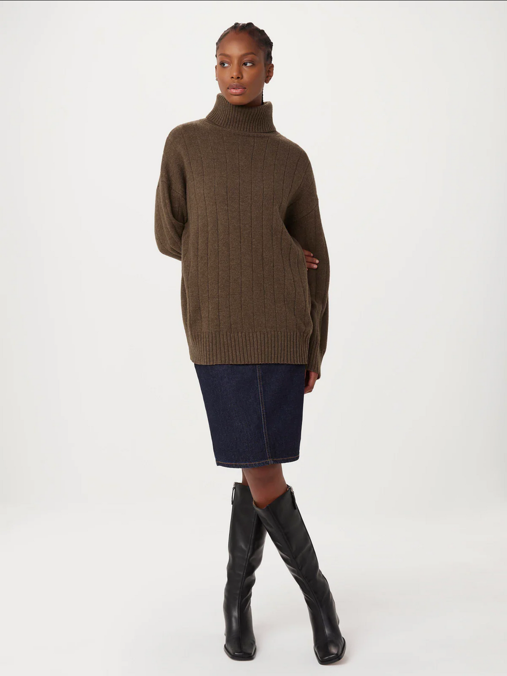 Frank Oak Sweater 2130291 Lambswool Turtleneck Ribbed Knit 9 24 Cabin108