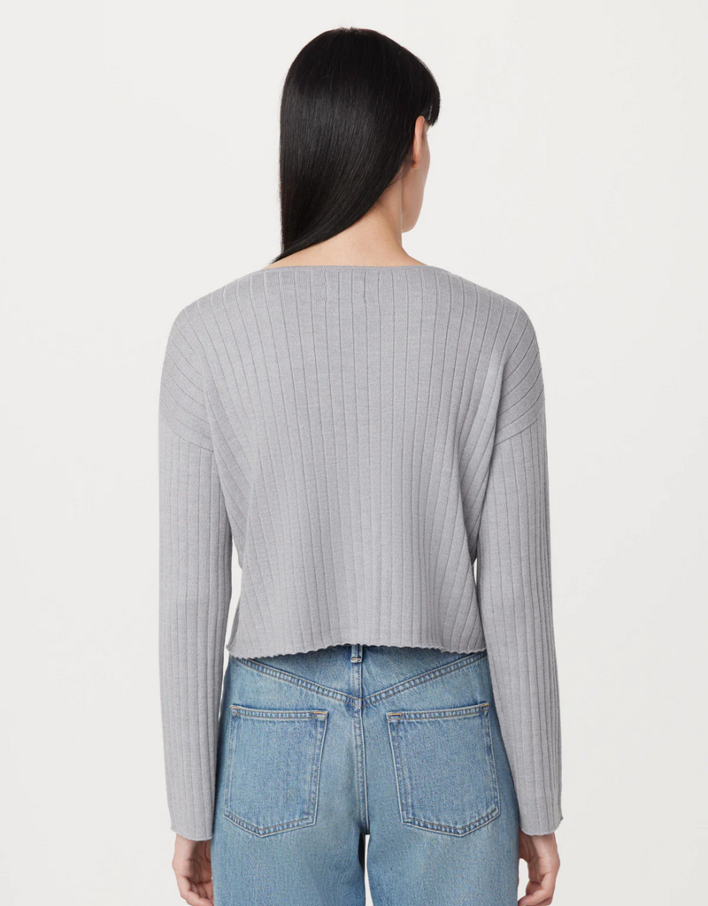 Frank & Oak 'Boat Neck' Crop Ribbed Knit Sweater