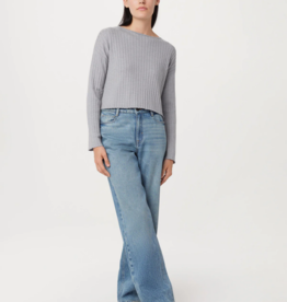 Frank & Oak 'Boat Neck' Crop Ribbed Knit Sweater