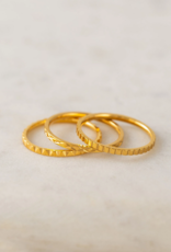 Lovers Tempo 'Brit' 18K Gold PVD Ring Stack