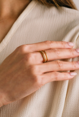 Lovers Tempo 'Brit' 18K Gold PVD Ring Stack
