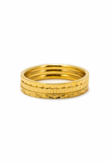 Lovers Tempo 'Brit' 18K Gold PVD Ring Stack