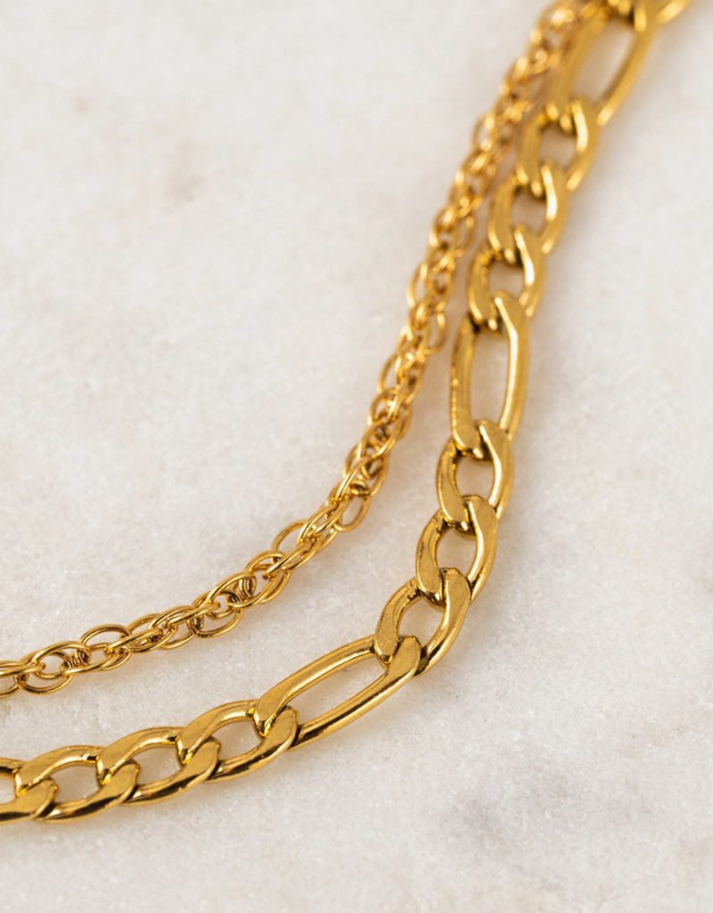Lovers Tempo 'Bobbi' 18K Gold PVD Layered Necklace