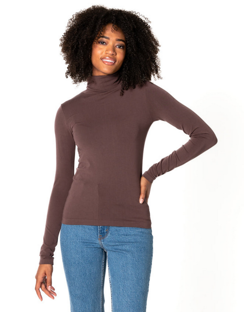 C'EST MOI 'Lia' Bamboo L/slv Turtleneck Top