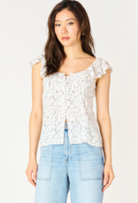 DEX 'Peyton' S/Slv Ruffle w/Split Hem Top