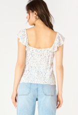 DEX 'Peyton' S/Slv Ruffle w/Split Hem Top