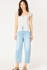 DEX 'Peyton' S/Slv Ruffle w/Split Hem Top