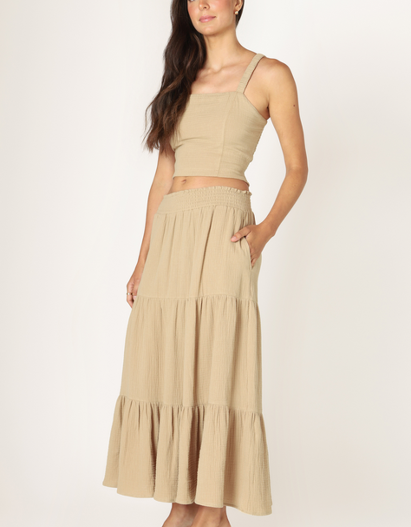 DEX 'Imogen' Textured Midi Skirt