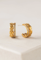 Lovers Tempo 'Solana' Plated Brass Double Huggie Earrings