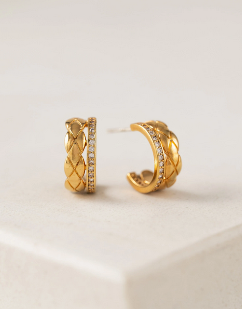 Lovers Tempo 'Solana' Plated Brass Double Huggie Earrings