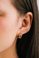 Lovers Tempo 'Solana' Plated Brass Double Huggie Earrings
