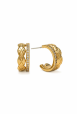 Lovers Tempo 'Solana' Plated Brass Double Huggie Earrings