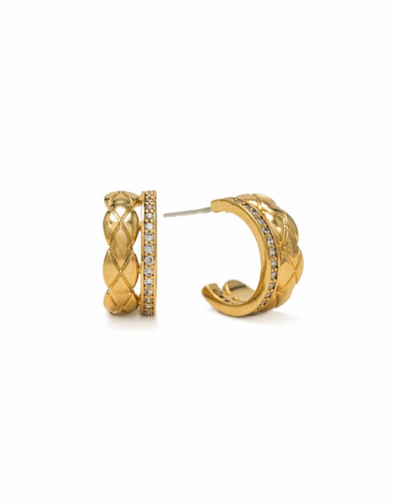 Lovers Tempo 'Solana' Plated Brass Double Huggie Earrings
