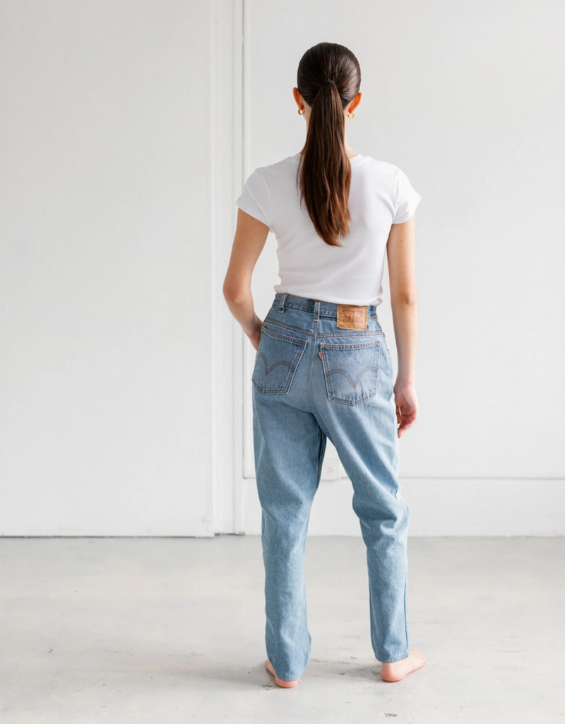 'The Ribbed Fitted Tee' w/Cap Sleeves Top