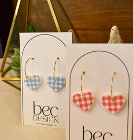 bec DESIGN 'Bestie' Heart Hoop Earrings