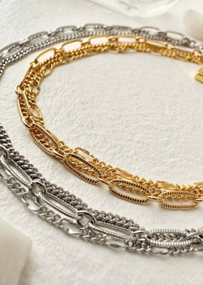 PIKA&BEAR 'Nanaimo' Triple Layer Textured Chain Bracelet