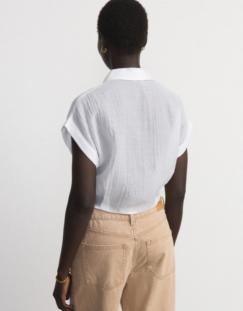 Frank & Oak 'Bubble Hem' S/Slv Blouse