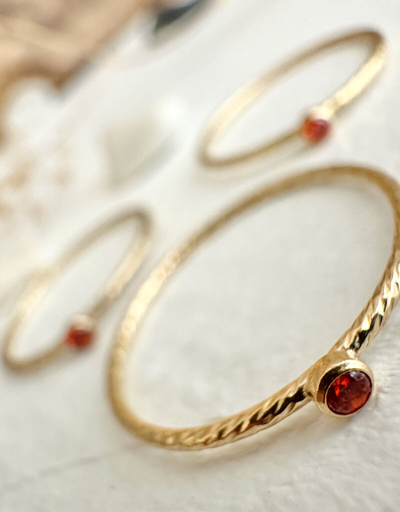 PIKA&BEAR 'Damara' Birthstone Gold Fill Ring