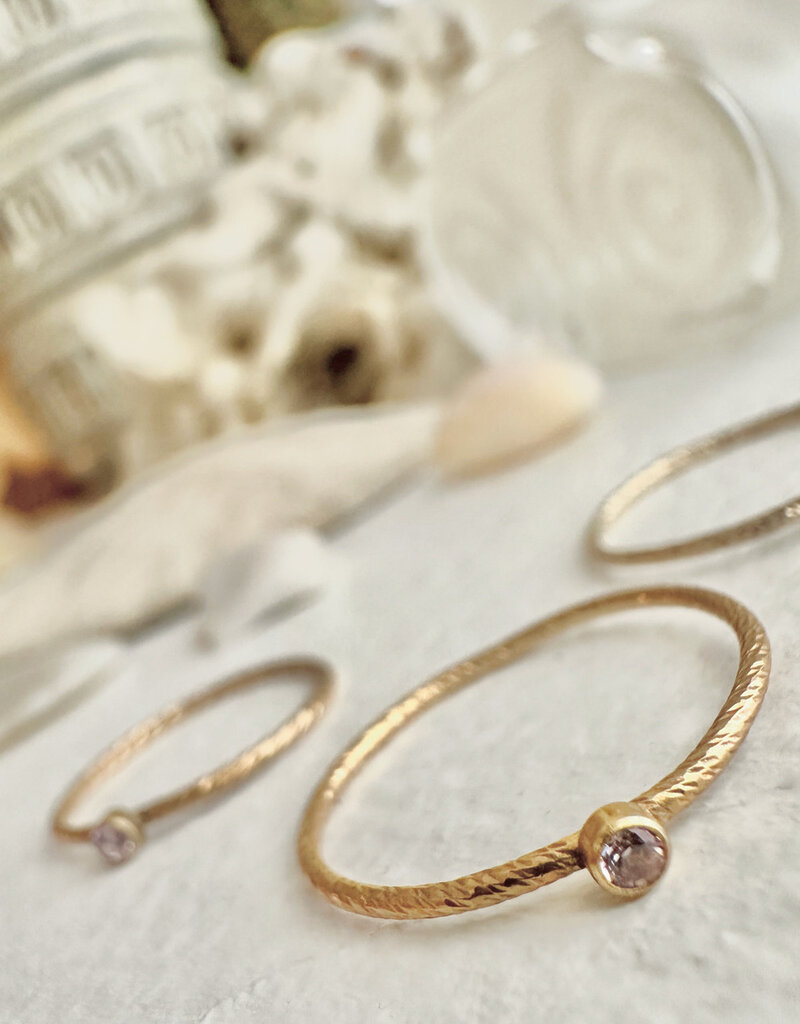 PIKA&BEAR 'Damara' Birthstone Gold Fill Ring