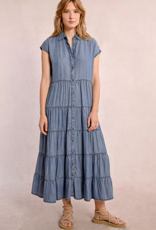 Molly Bracken 'Clover' Slv/Less Button Front Maxi Dress