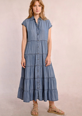 Molly Bracken 'Clover' Slv/Less Button Front Maxi Dress