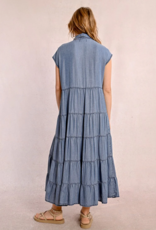 Molly Bracken 'Clover' Slv/Less Button Front Maxi Dress