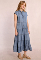 Molly Bracken 'Clover' Slv/Less Button Front Maxi Dress