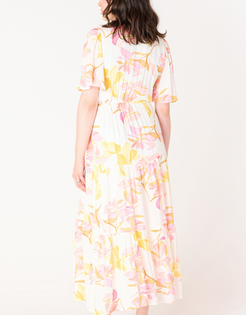 Black Tape 'Pippa' Flutter Slv Maxi Dress