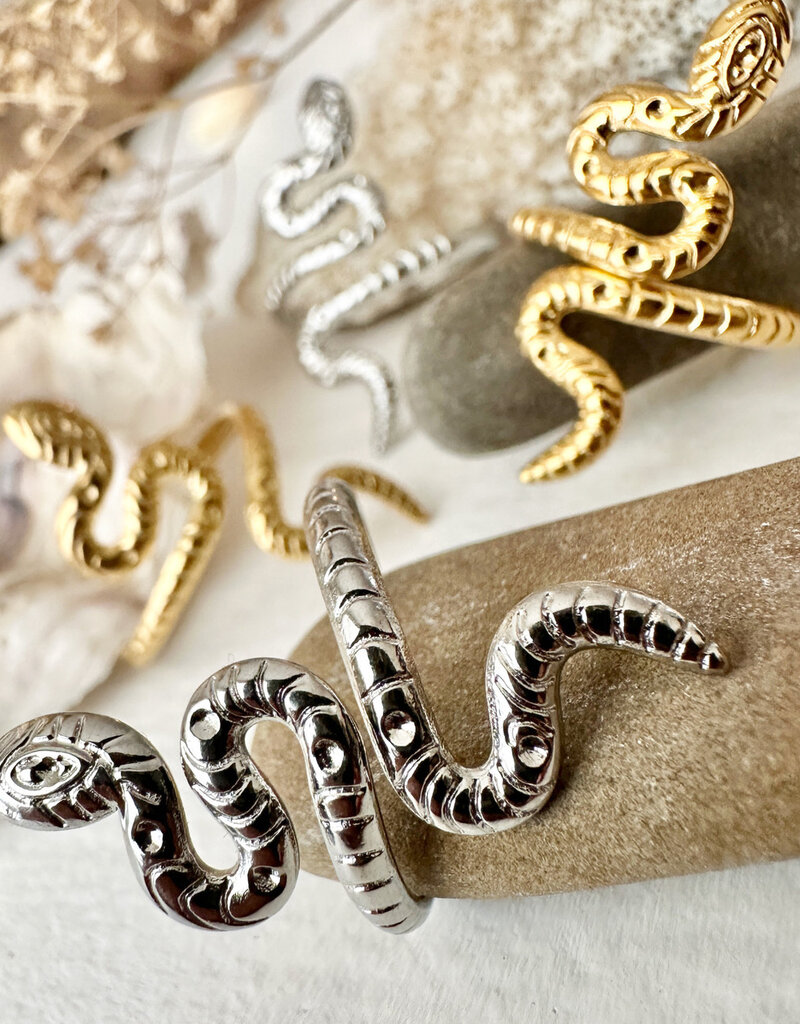 PIKA&BEAR 'Awanyu' Stainless Steel Snake Ring