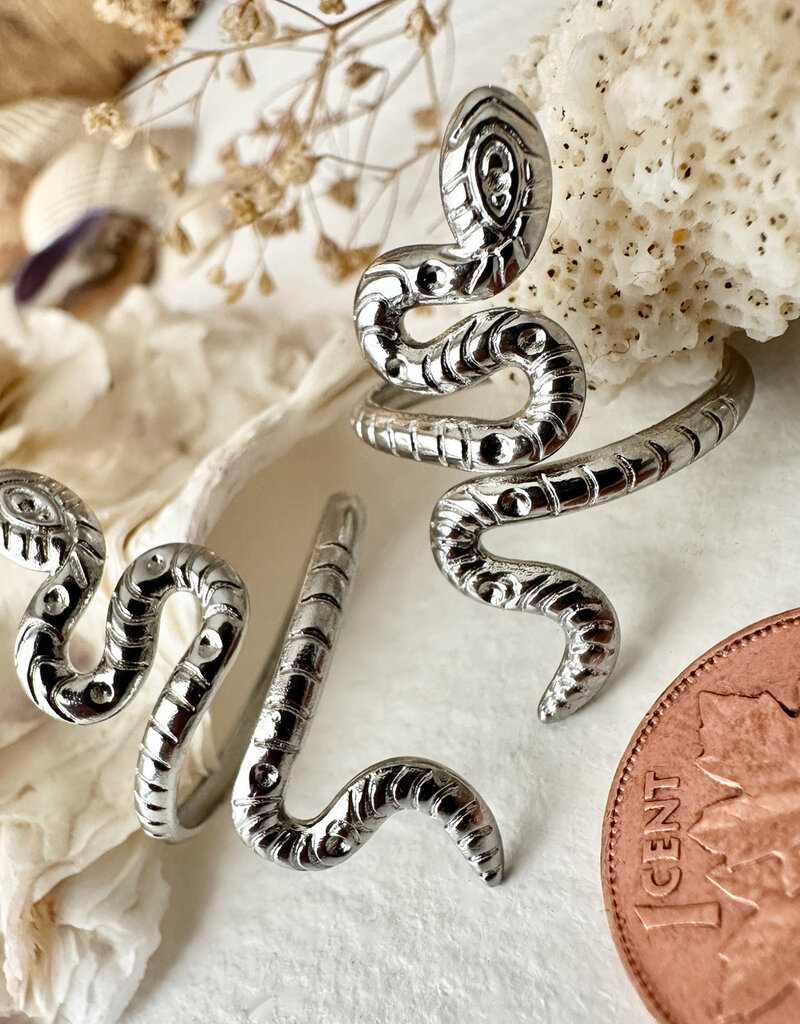 PIKA&BEAR 'Awanyu' Stainless Steel Snake Ring
