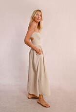 Molly Bracken 'Aria' Strapless Smocked Gauze Midi Dress