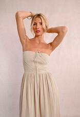 Molly Bracken 'Aria' Strapless Smocked Gauze Midi Dress