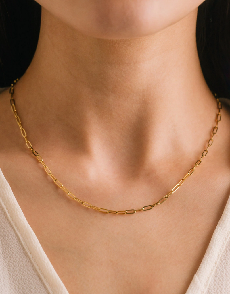 Lovers Tempo 'Paperclip' 18K PVD Chain Necklace