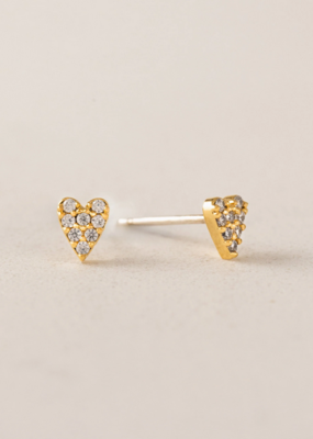 Lovers Tempo 'Flutter' Plated Brass Heart Studs Earrings