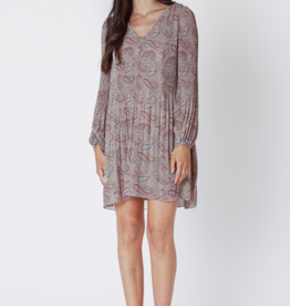 Black Tape 'Twiggy' L/Slv Pleated A Line Mini Dress
