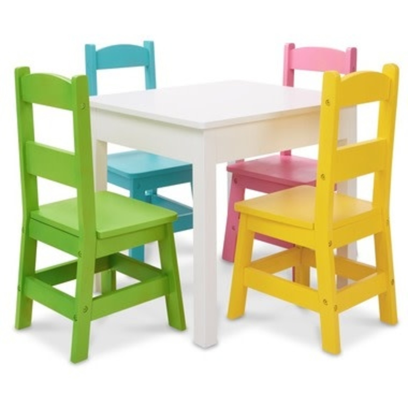 Melissa & Doug Kids Furniture Wooden Table and 4 Chairs - Primary