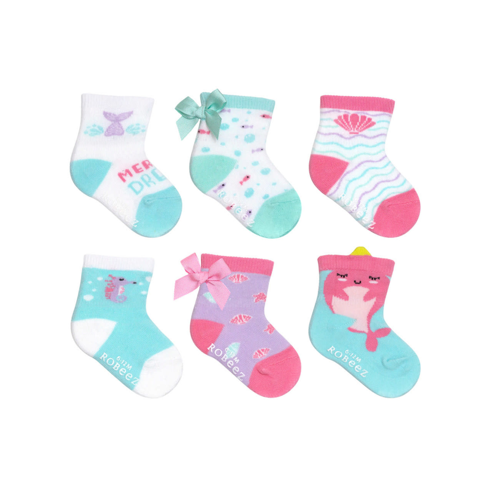 Robeez ROBEEZ SOCKS 6PK MERMAID DREAMS