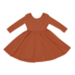 Kyte Baby KYTE BABY TODDLER LONG SLEEVE TWIRL DRESS RUST