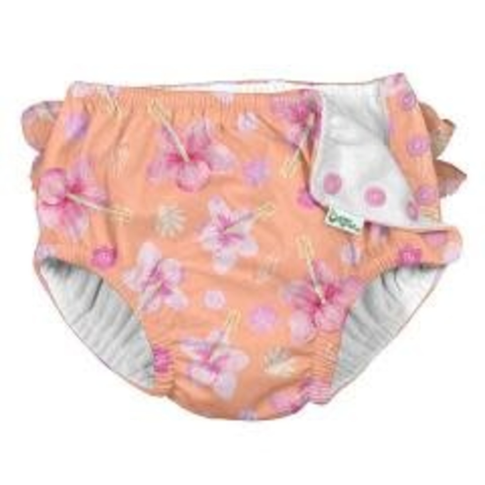 green sprouts GREENSPROUTS RUFFLE SNAP SWIM DIAPER HIBISCUS 3T