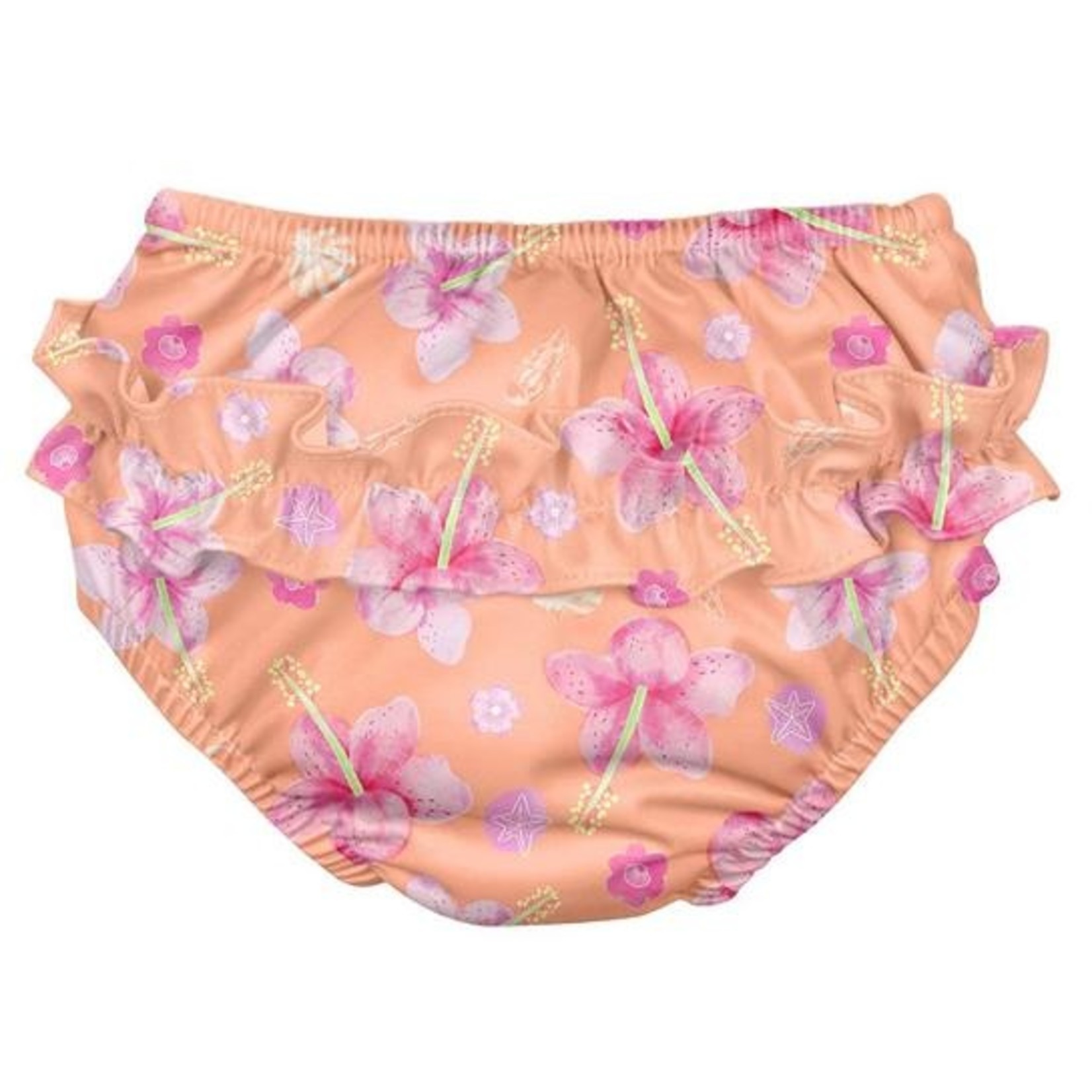 green sprouts GREENSPROUTS RUFFLE SNAP SWIM DIAPER HIBISCUS 3T