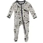 Kickee Pants KICKEE PANTS ZIPPERED FOOTIE DOODLES 3T