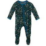 Kickee Pants KICKEE PANTS ZIPPERED FOOTIE PINE MUSIC CLASS 3T