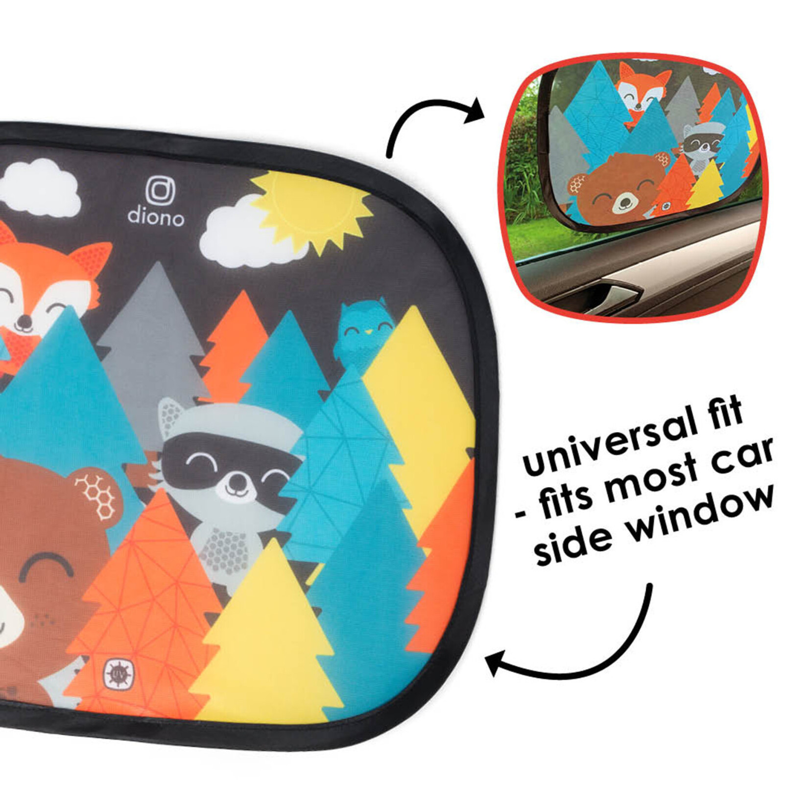 Diono DIONO SUN SHADE CHARACTER SUN STOPPERS 2 PACK